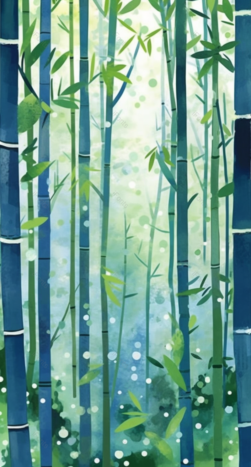 中国风插画春天季节绿色的竹林竹叶竹子植物自然环境文艺清新背景,插画/手绘图,插画/手绘图库,插画/手绘图下载,插画/手绘